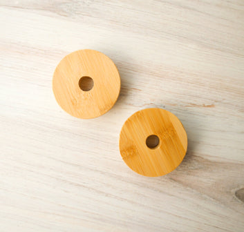 Bamboo Lid w/ Straw Hole