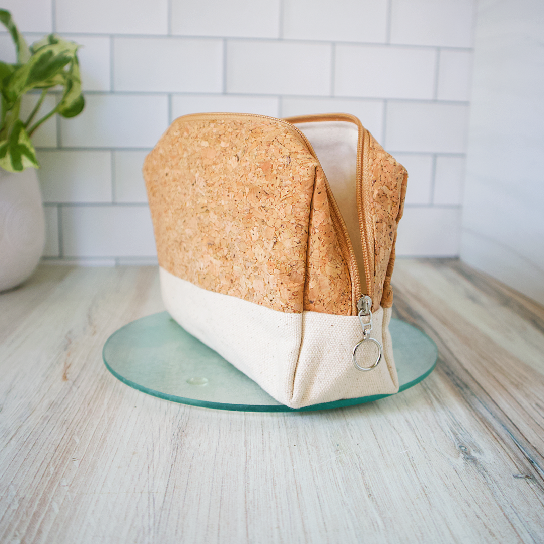 Cork + Linen Make-Up Bag