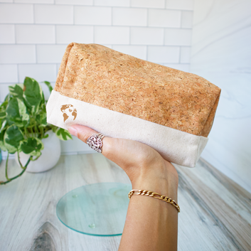 Cork + Linen Make-Up Bag